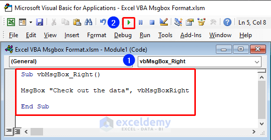 VBA code for aligning text to right