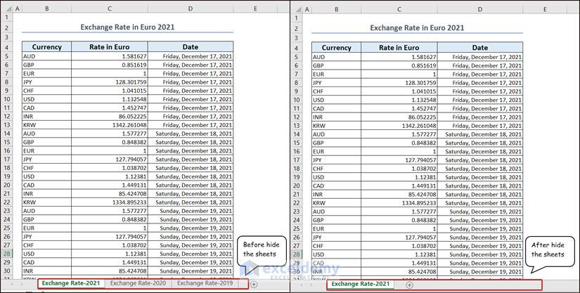 VBA To Hide All Sheets Except One In Excel ExcelDemy