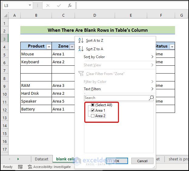 Excel Not Filtering Entire Column 9 Reasons With Solutions 