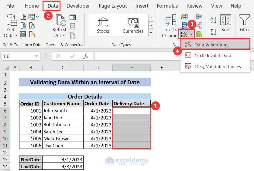 Excel Data Validation For Date Format 4 Suitable Examples 