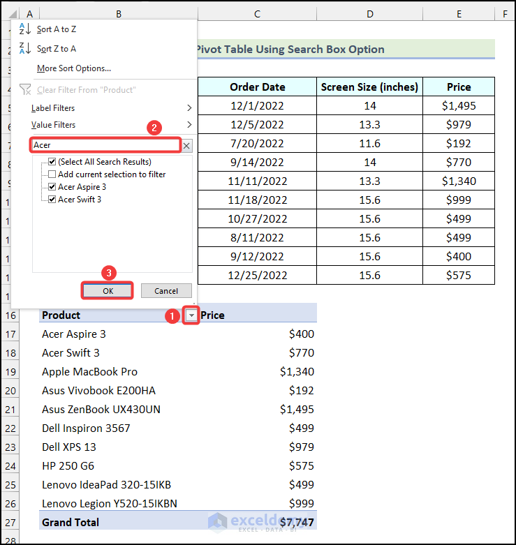 Excel Pivot Table Filter Based On Cell Value 6 Handy Examples 