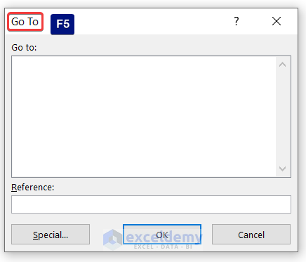 Keyboard Shortcut to Display 'Go To' Dialog Box