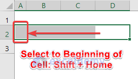 Keyboard Shortcut to Select to Beginning of Cell