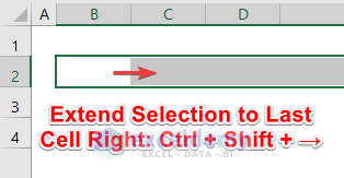 Keyboard Shortcut to Extend Selection to Last Cell Right