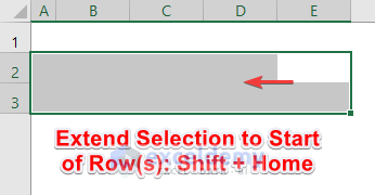 Keyboard Shortcut to Extend Selection to Start of Rows