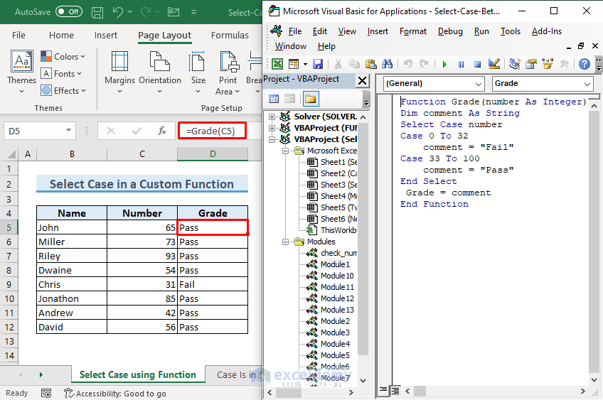 Excel VBA Select Case Between Two Values 6 Examples 