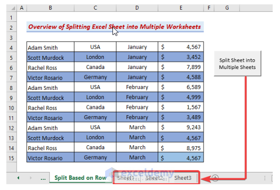 Split Excel Sheet (Insider Tips and Tricks) - ExcelDemy