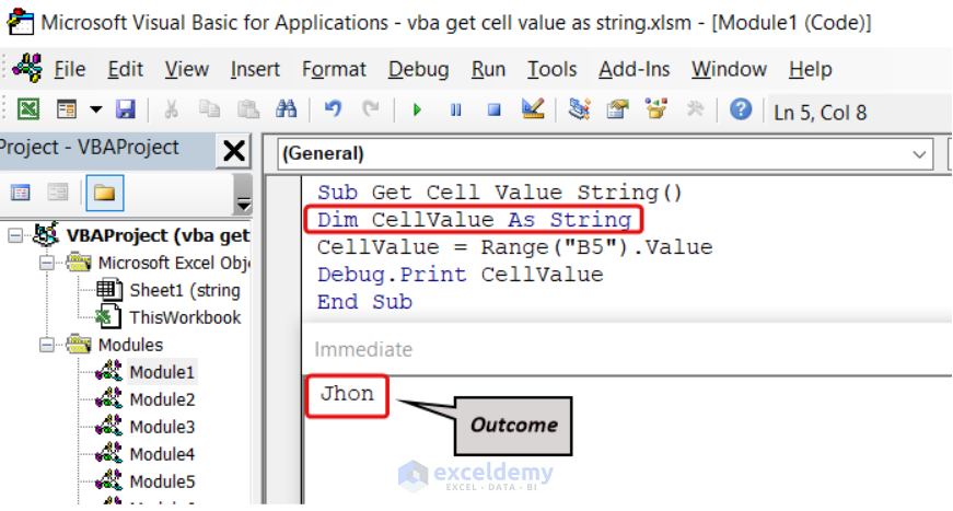 How To Get Cell Value As String Using Excel VBA 4 Easy Ways ExcelDemy