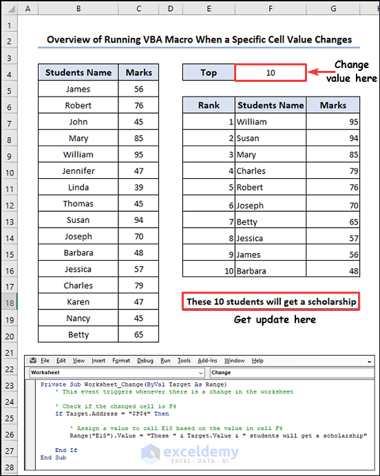 How To Use Excel VBA To Run Macro When Cell Value Changes ExcelDemy