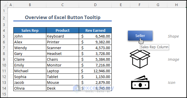 overview image of Excel button tooltip