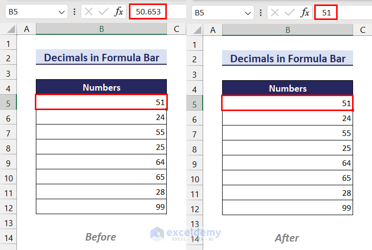 How To Remove Decimals In Excel Formula Bar 5 Methods ExcelDemy