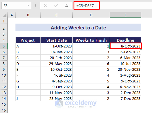 how-to-add-weeks-to-a-date-in-excel-5-ways