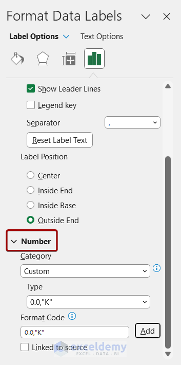 changing number format of labels