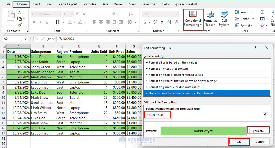 Advanced Conditional Formatting with Formula-Based Rules