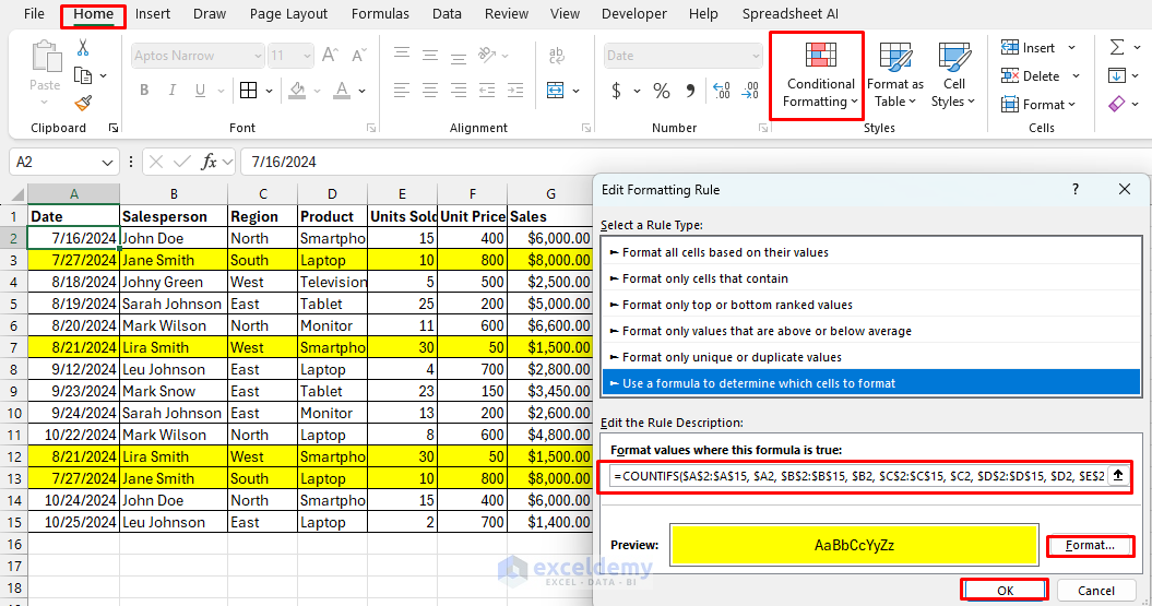 Advanced Conditional Formatting with Formula-Based Rules