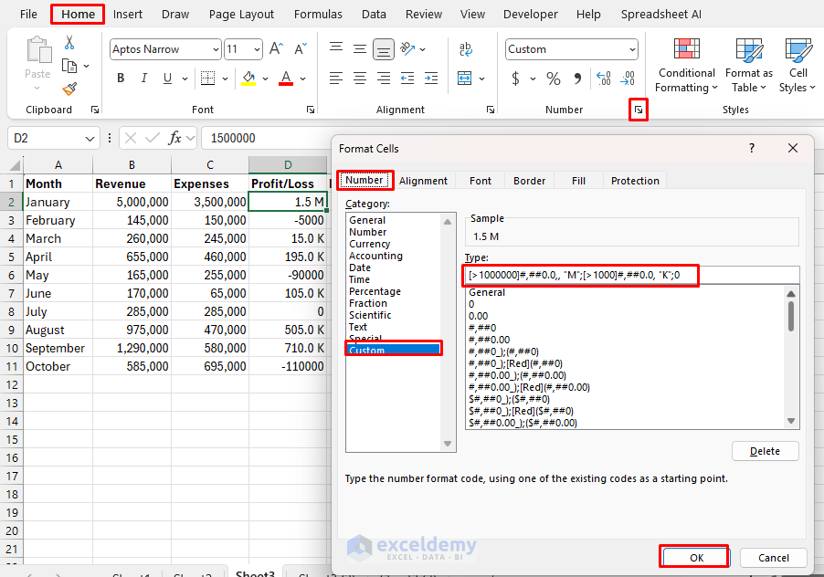 Custom Number Formatting with Complex Display Rules in Excel