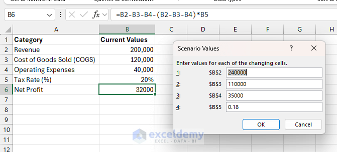 Using Excel's Scenario Manager for Financial Planning